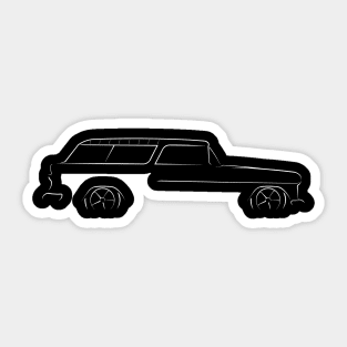 front/profile 1955 Chevy Nomad - stencil, white Sticker
